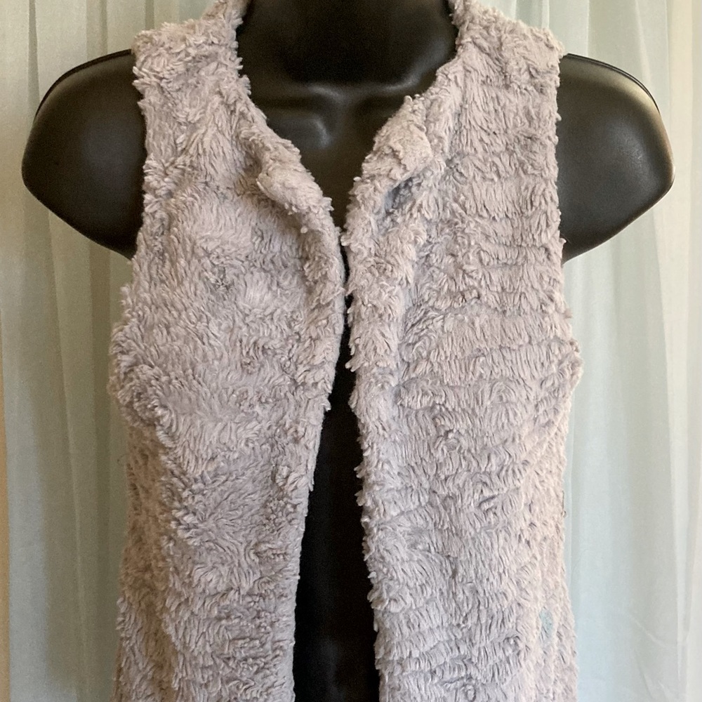 Gray Knit Works Fur Vest Girls Size M